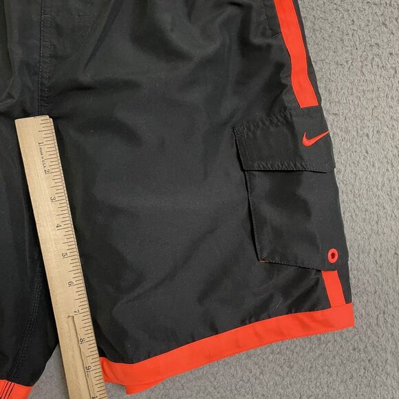 Nike Board Shorts Men’s Size M Lined Black/Neon Orange EUC Swim Trunks - Picture 7 of 7